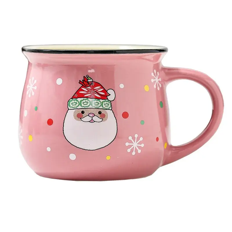 350ML Large Christmas Gift Ceramic Mug Santa Elk Mousse Cup Ceramic Coffee Cup For Office Home Milk Coffee Tea Cups Xmas Gift