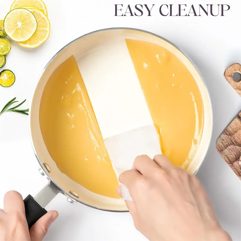 MICHELANGELO Nonstick Sauce Pan Set with Lid 1Qt&2Qt&3Qt Ceramic Coating Saucepan Milk Pot with Stay-Cool Handle Induction Pots