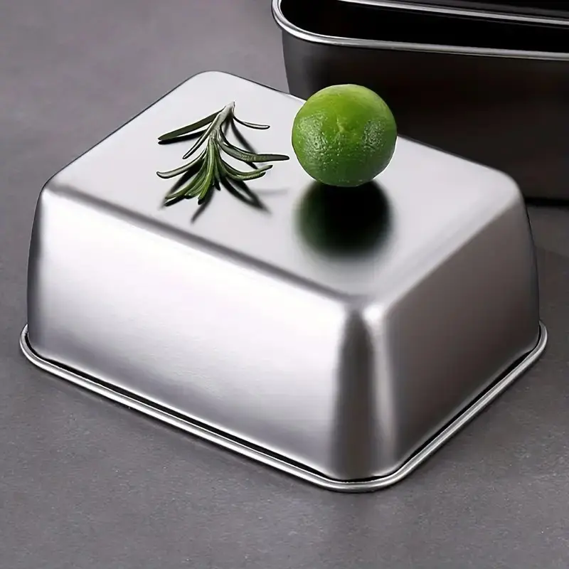2Pcs/4Pcs Fresh-Keeping Box Stainless Steel Food Storage Pan With Lid Vegetable Ingredient Box Ice Storage Food Fruit Keep Box