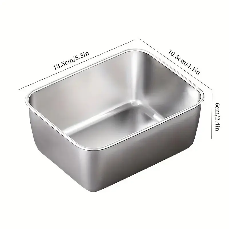 2Pcs/4Pcs Fresh-Keeping Box Stainless Steel Food Storage Pan With Lid Vegetable Ingredient Box Ice Storage Food Fruit Keep Box