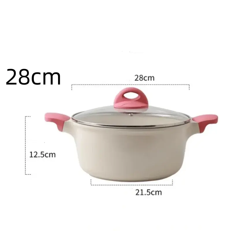 DONNOR Thickened Soup Pot Non Stick pan with Cover Household Cooking Pot Double Ear Stewing Pot Congee Cooking Pot Universal