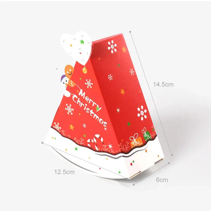 6/12Pcs Christmas Tree Shape Candy Box DIY Cookie Snack Baking Packaging Box Bag Xmas Gift Box New Year Party Decor Kid Favors