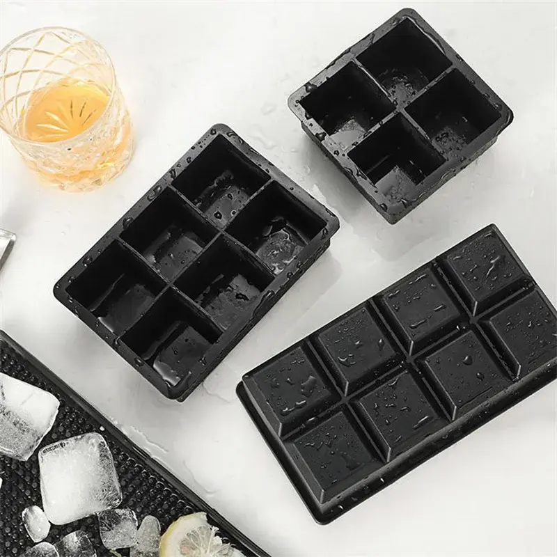4/6/8/15 Grids Grid Big Ice Tray Mold Food Grade Silicone Molds Giant Ice Square Tray DIY Ice Maker Home bar Iceball molds