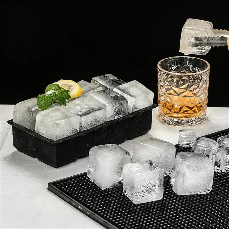 4/6/8/15 Grids Grid Big Ice Tray Mold Food Grade Silicone Molds Giant Ice Square Tray DIY Ice Maker Home bar Iceball molds