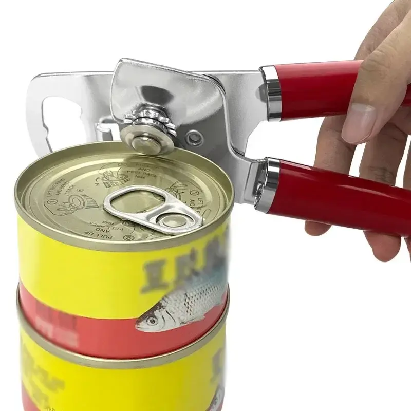 Stainless Steel Can Opener Beer Bottle Opener Non-slip Handle Multi-functional Bottle Opener Rotatable Knife Head Kitchen Gadget