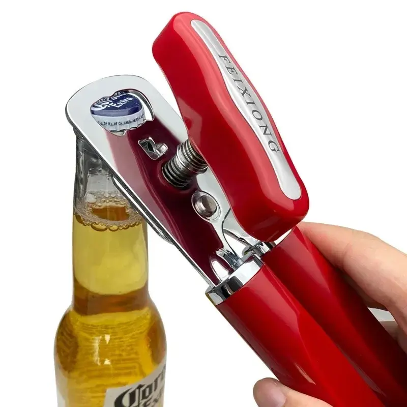 Stainless Steel Can Opener Beer Bottle Opener Non-slip Handle Multi-functional Bottle Opener Rotatable Knife Head Kitchen Gadget