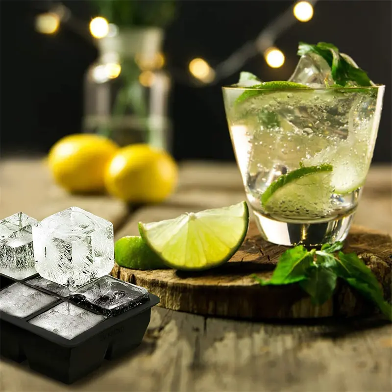 4/6/8/15 Grids Grid Big Ice Tray Mold Food Grade Silicone Molds Giant Ice Square Tray DIY Ice Maker Home bar Iceball molds
