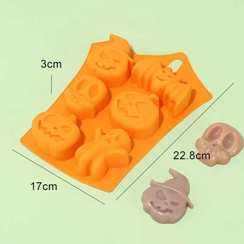 Silicone Chocolate Baking Molds Halloween Scary Pumpkin Cake Mold Ghost Hat Skull Ice tray Candy Jelly Fondant Cookies Molds