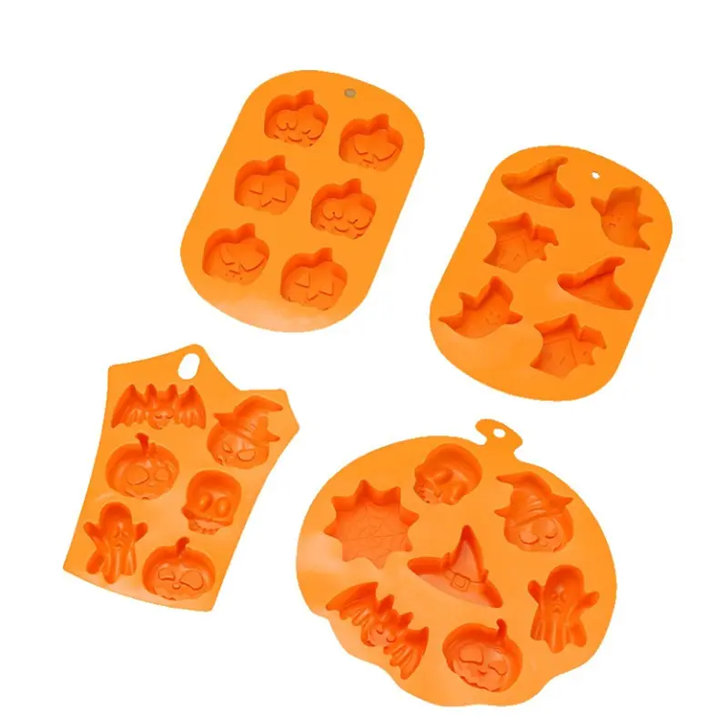 Silicone Chocolate Baking Molds Halloween Scary Pumpkin Cake Mold Ghost Hat Skull Ice tray Candy Jelly Fondant Cookies Molds