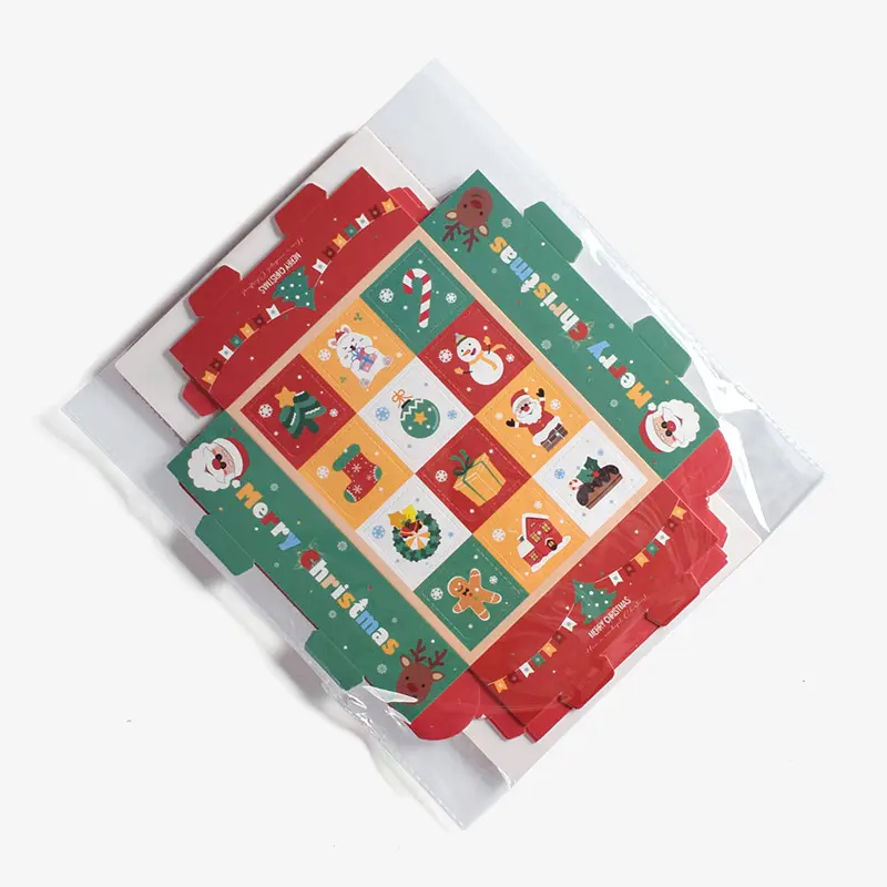 5Pcs Christmas Surprise Blind Box 12 grids Child Child Countdown Advent Calendar Box Poked with Finger Xmas Gift Packing Boxes