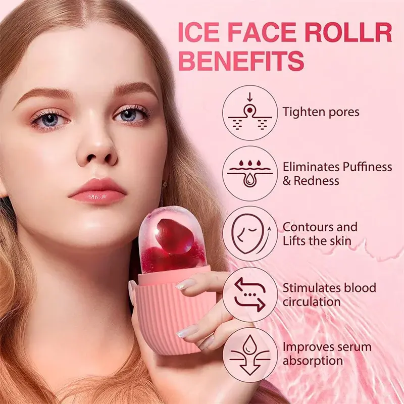 Silicone Face ice mold Skin Care Beauty Ice Facial Roller Face Massager Ice Trays Beauty Lifting Contouring Tools