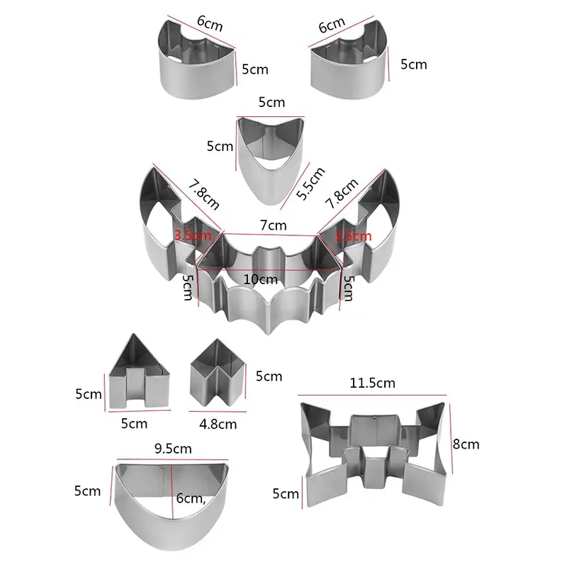 6/10/12/13Pcs Halloween Creative Pumpkin Engrave Set Tool Stainless Steel Biscuit Mold Baking Tool DIY Pumpkin Engraving Tool