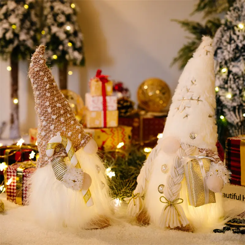 Christmas Elf Gnome Doll with Led Light Glowing Faceless Doll Figure Christmas Decorations For Home Navidad Noel Children's Gift