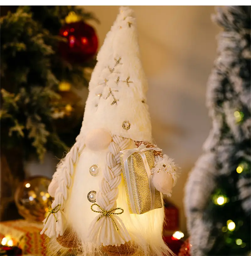 Christmas Elf Gnome Doll with Led Light Glowing Faceless Doll Figure Christmas Decorations For Home Navidad Noel Children's Gift