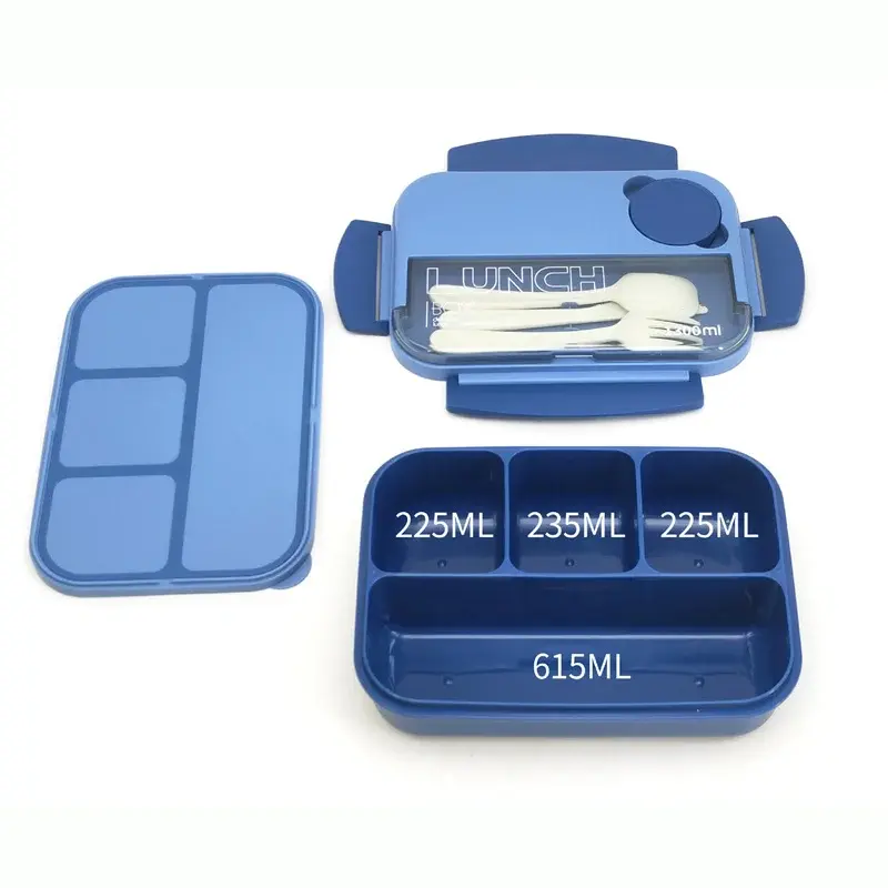 1300ml Compartment Lunch Box Portable Microwave Oven Sealed Bento Box with Spoon fork Student office workers Food Containers
