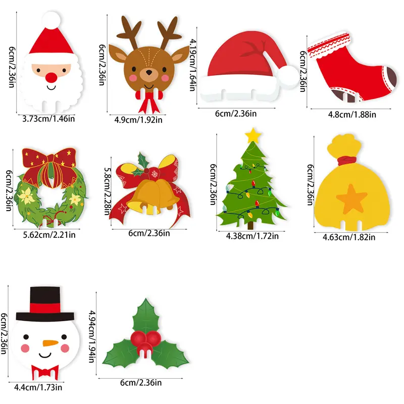 100pcs Christmas Cup Card Christmas Party Wine Glass Decoration Santa Elk Hat Cup Card Table Decor Navidad New Year Party Supply