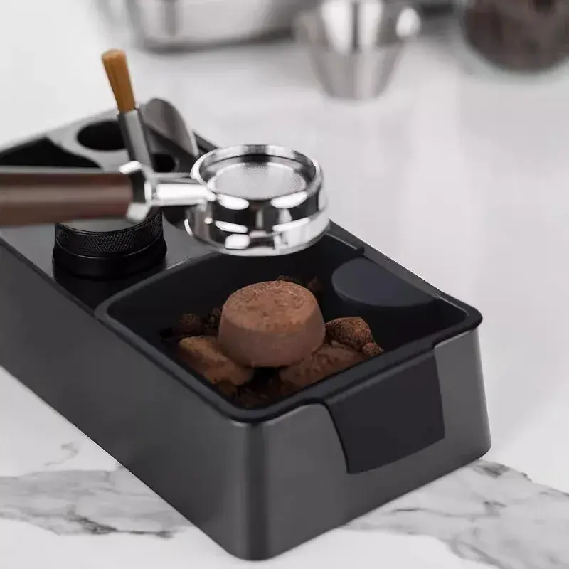 Coffee Tamper Station 51/53/58mm ABS Coffee Portafilter Rack Distributor Holder Coffee Ground Knock Box Espresso Storage Base