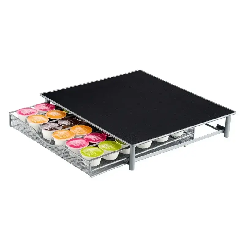 Coffee Capsule Storage Rack Carbon Steel Storage Drawer Coffee Machine Base Drawer Storage Shelf Desktop Tea Bag Storage Box