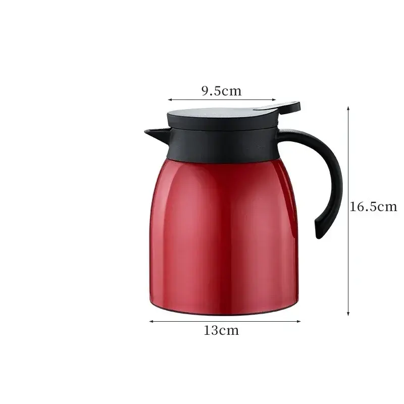 1200ml Thermos Tea Pot 304 Stainless Steel Large Capacity Coffee Tea Kettle with Tea-strainer Home Office Brewing Teapot