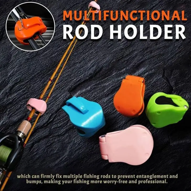 1/2/4pcs Beach Fishing Pole Holder Portable Pole Clips Protective Fishing Rod Fixed Wall Mounted Fishing Pole Straps Rod Holder