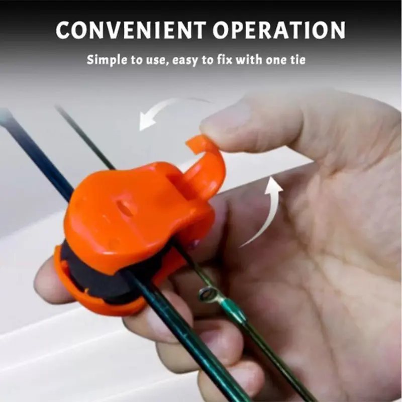 1/2/4pcs Beach Fishing Pole Holder Portable Pole Clips Protective Fishing Rod Fixed Wall Mounted Fishing Pole Straps Rod Holder