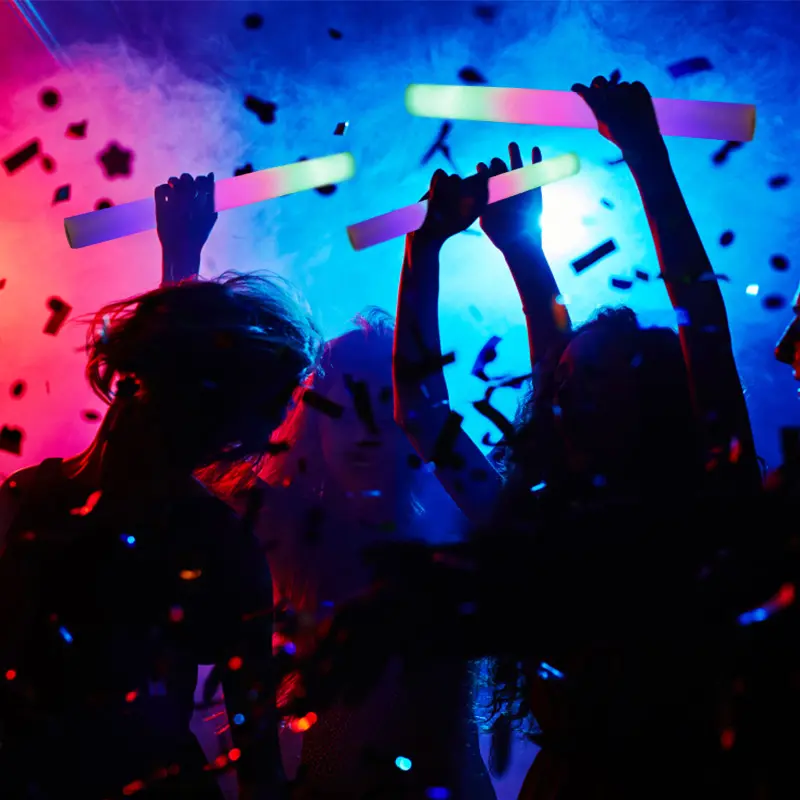 LED Glow Sticks LED Luminous Rod Colorful Sponge Fluorescent Stick Support for Celebrity Concerts Fluorescent Props Flash Stick