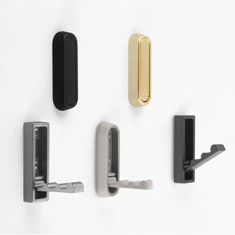 Simple Foldable Wall Hooks Hanging Metal Storage Hooks Non Perforated Wall Clothes Wallet Bathroom Kitchen Suction Cup Hooks