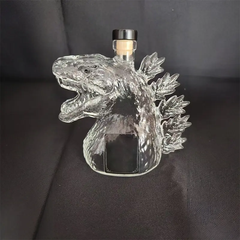 330ML Whiskey Awakening Bottle Dinosaur Monster Statue Glass Bottle Decor Festival Birthday Gifts For Father Boyfriend Friends