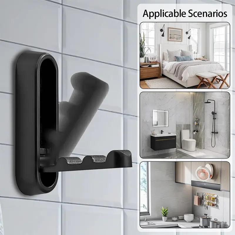 Simple Foldable Wall Hooks Hanging Metal Storage Hooks Non Perforated Wall Clothes Wallet Bathroom Kitchen Suction Cup Hooks