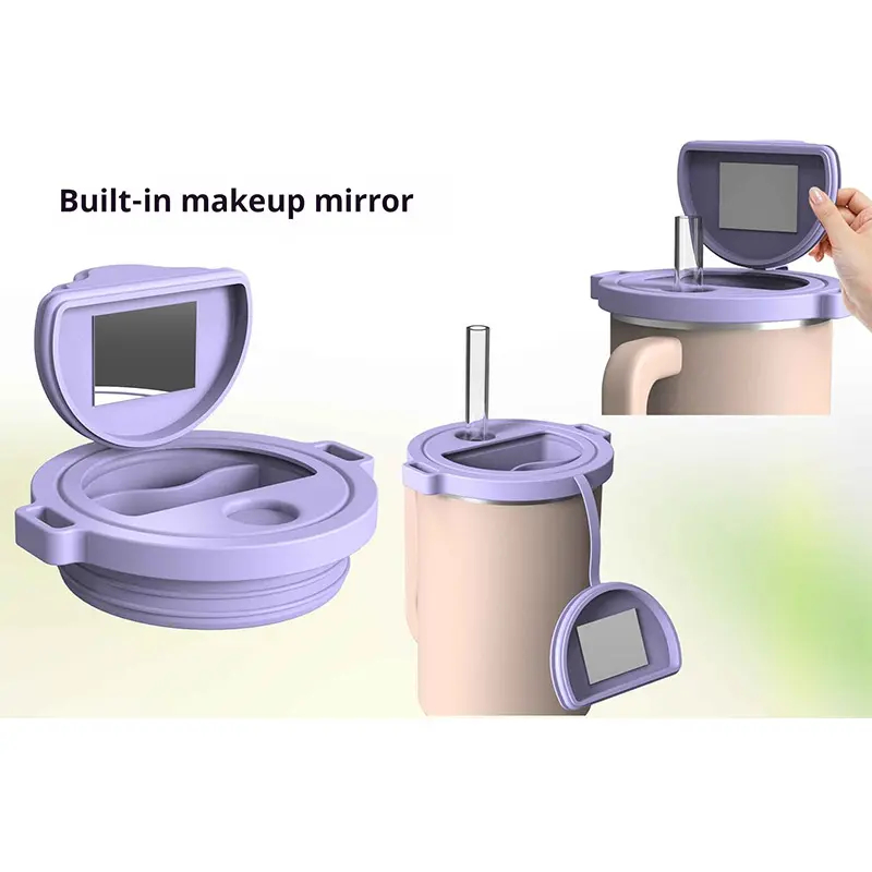 For Stanley Water Cup Accessories 40oz Multi Functional Storage Box Phone Stand Dustproof Leak Proof Silicone Straw Cup Lid