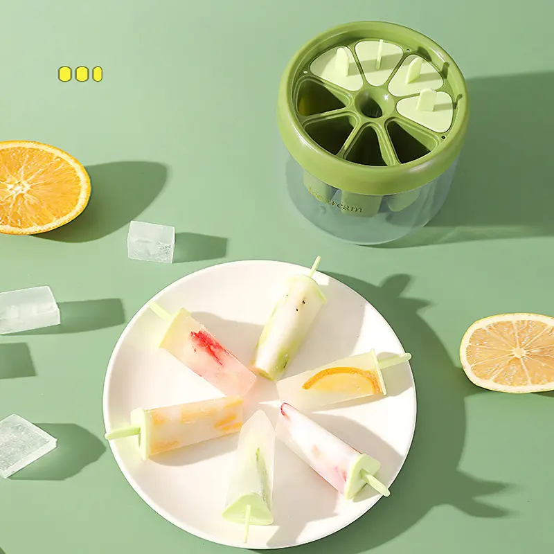 8-grid Silicone Popsicle Ice Cream Mold Handmade DIY Ice Cream Mold Tape Cover Reusable Oval Shaped Ice Cream Easy Demolding