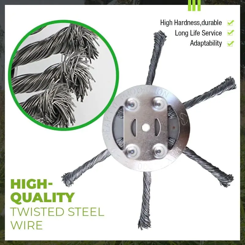 2PCS Universal Steel Wire Lawn Mower Blade 3/6Blades Weeding Machine Grass Trimmer Head Removal Moss Rust Fine Rope Trimmer Head