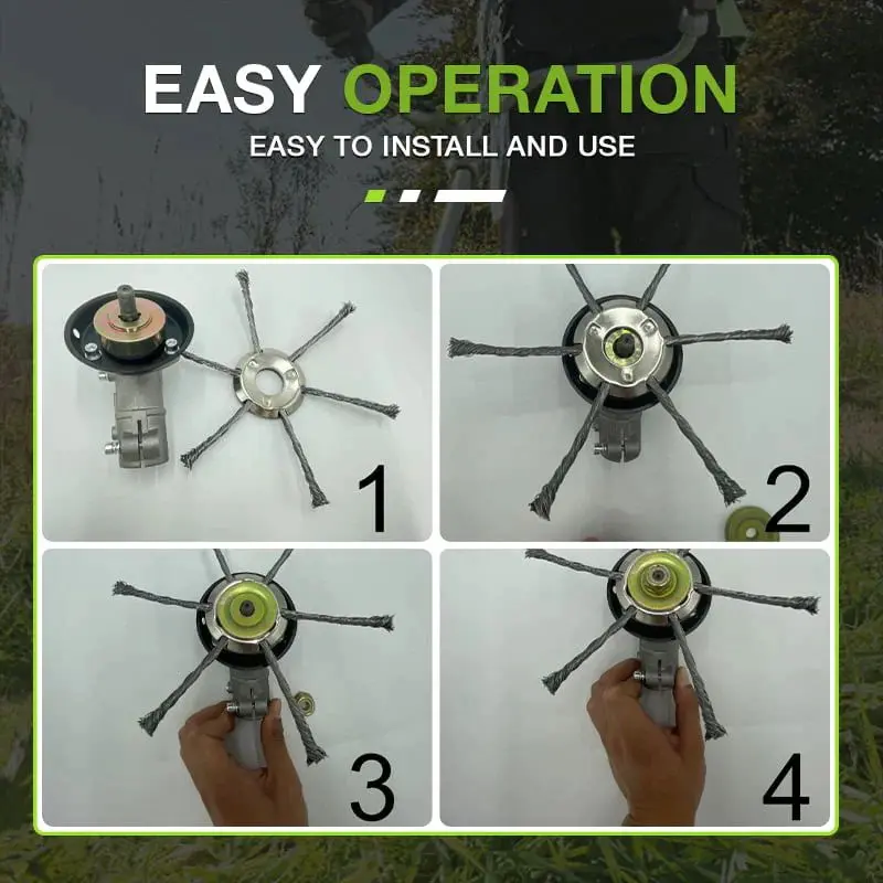 2PCS Universal Steel Wire Lawn Mower Blade 3/6Blades Weeding Machine Grass Trimmer Head Removal Moss Rust Fine Rope Trimmer Head