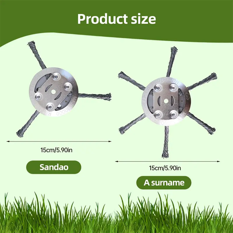 2PCS Universal Steel Wire Lawn Mower Blade 3/6Blades Weeding Machine Grass Trimmer Head Removal Moss Rust Fine Rope Trimmer Head