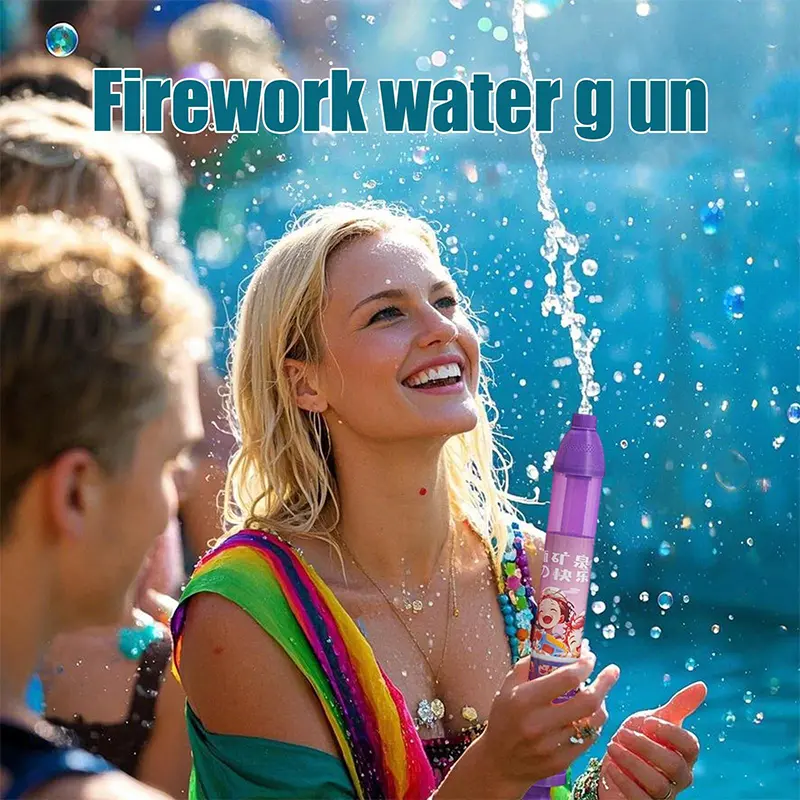 4pcs Fireworks Water Gun Pull-out Large Capacity Kids Beach Swimming Party Water Fireworks Style Water Spray Interactive Game