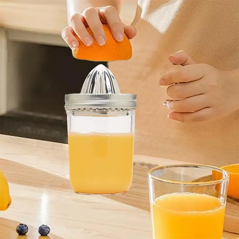 304 Stainless Steel Orange Juice Juicer Cover Convenient Fresh  Portable Lemon Juicer Small Easy Manual Juicer For Household Use