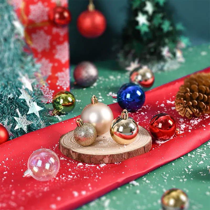 24pcs Christmas Balls Christmas Tree Decorations Ball Xmas Hanging Tree Pendants Party Hanging Pendant Navidad New Year Gift