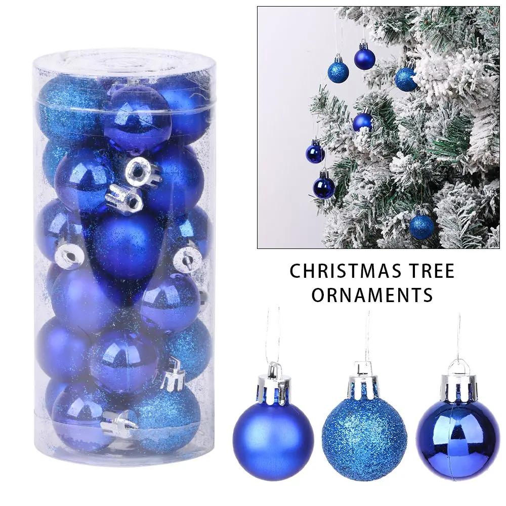 24pcs Christmas Balls Christmas Tree Decorations Ball Xmas Hanging Tree Pendants Party Hanging Pendant Navidad New Year Gift