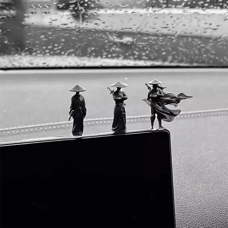 6pcs/set Mini Jianghu Swordsman Statue Accessories Decor Antique Cartoon Characters Car Window Side Center Console Ornaments
