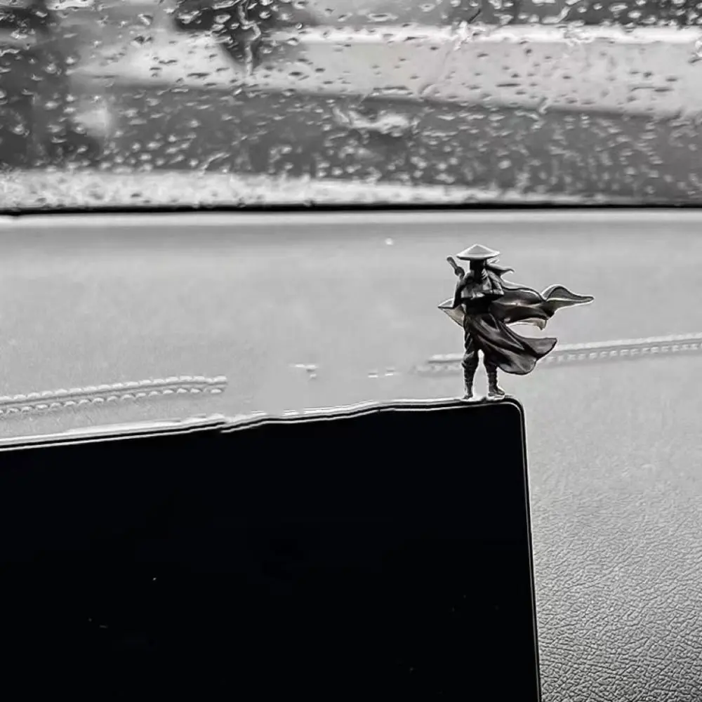 6pcs/set Mini Jianghu Swordsman Statue Accessories Decor Antique Cartoon Characters Car Window Side Center Console Ornaments