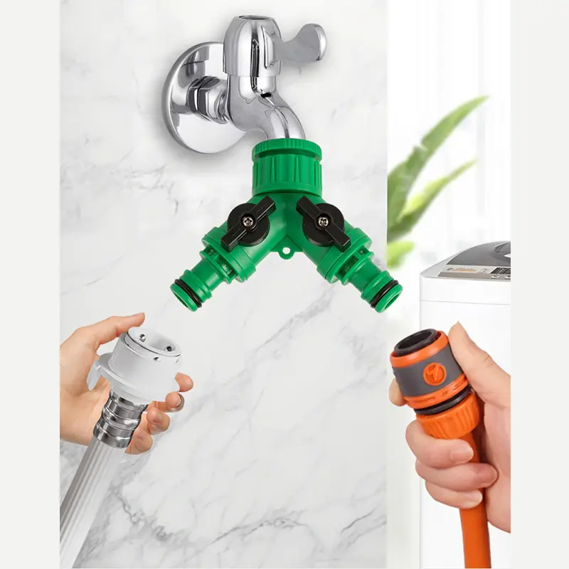 Faucet Universal 1/2 Joint Y-shaped Hose Diversion Valve With Switch 3-way Plastic Valve Washing Machine Garden Water Pipe Joint