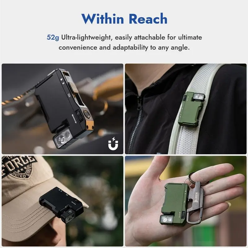 Mini Magnetic 400 Lumens EDC Flashlight Portable Outdoor Camp Emergency Luminous Rechargeable G5 EDC Waterproof Pocket Lamp