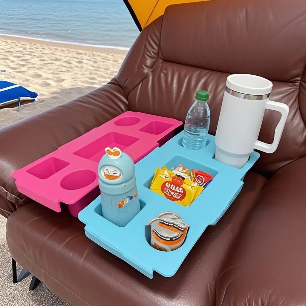 EVA Top Cup Phone Holder Tray Beach Bag For Bogg Fit For Stanley Cup Soft Waterproof For Bogg Bag Cover Divider Cup Holder Tray