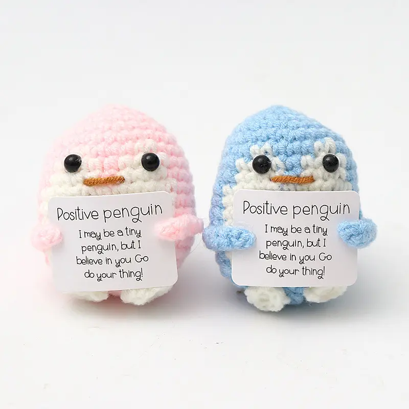 Fun Crochet Positive Energy Eggplant Bee Owl With Card Cartoon Doll Hand Woven Doll Pendant Accessories Christmas New Year Gifts