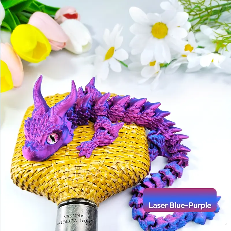 3D Printing Simulation Eyes Double Horned Dragon Ornament Joint Movable Hinge Double Horned Dragon Crafts Festival Kid Gift