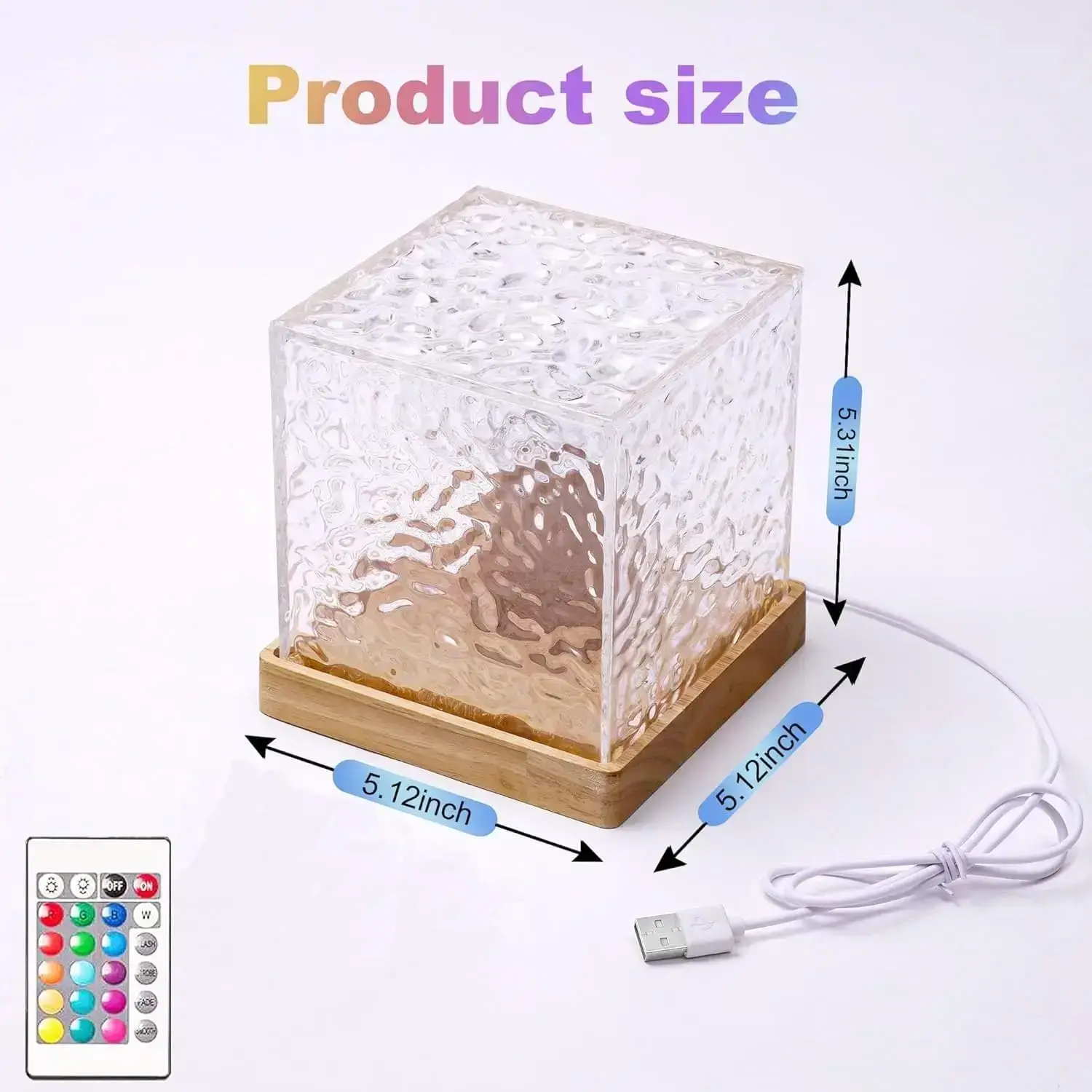 LED Light Dynamic Water Ripple Night Light Bedroom Ambient Light Wall Gaming Room Decor 16 Color Projector Lamp USB Remote Cool