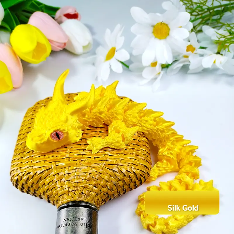 3D Printing Simulation Eyes Double Horned Dragon Ornament Joint Movable Hinge Double Horned Dragon Crafts Festival Kid Gift