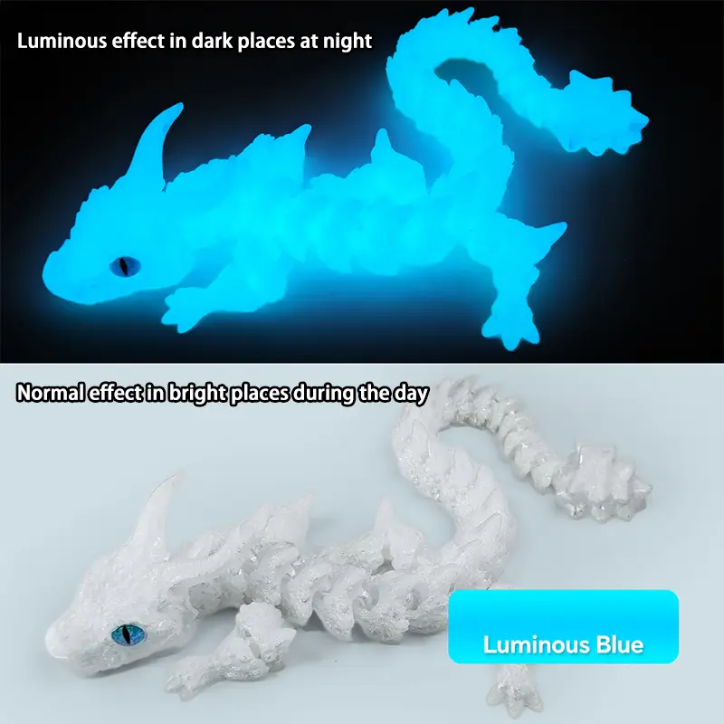 3D Printing Simulation Eyes Double Horned Dragon Ornament Joint Movable Hinge Double Horned Dragon Crafts Festival Kid Gift