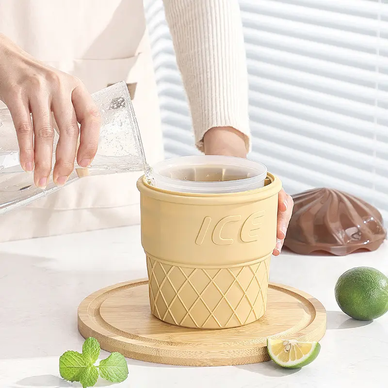 Silicone Ice Bucket Ice Cream 2-layer With Lid Beverage Champagne Red Wine Beer Ice Bucket Home Quickly Make Cold Ice Cube Mold