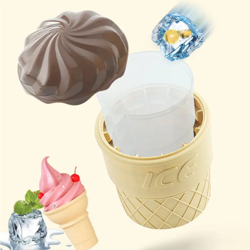 Silicone Ice Bucket Ice Cream 2-layer With Lid Beverage Champagne Red Wine Beer Ice Bucket Home Quickly Make Cold Ice Cube Mold